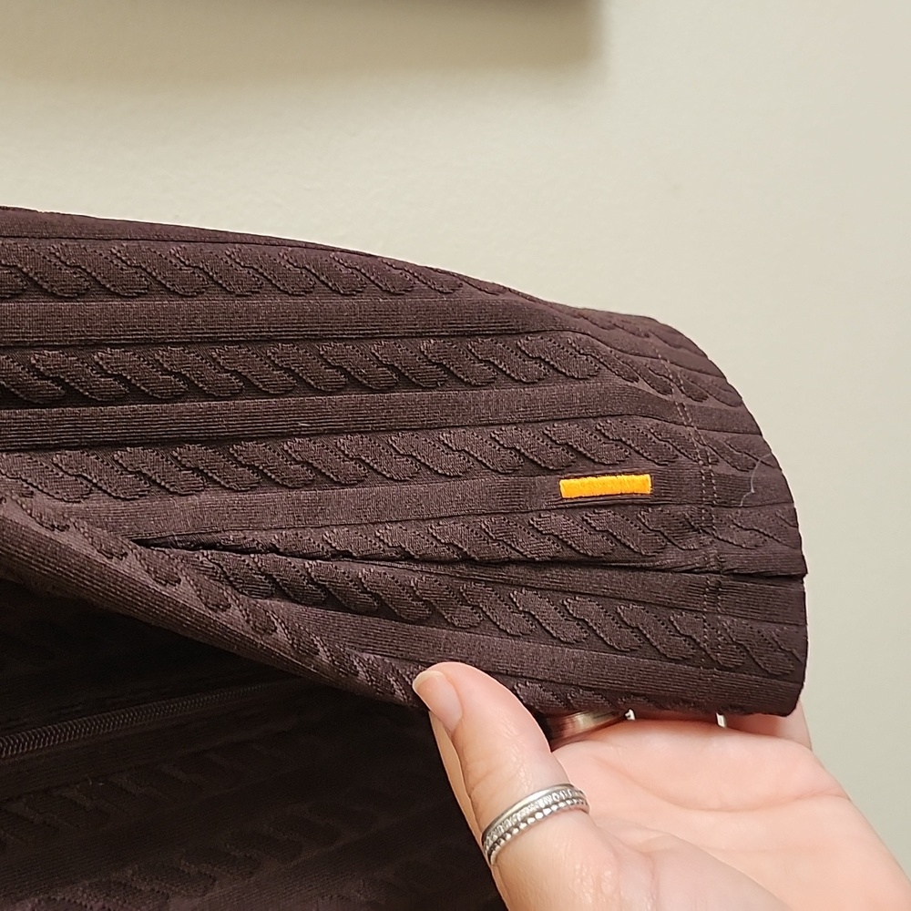 Lucy Chocolate Brown Cable Knit Full-Zip Jacket Activewear - Picture 6 of 7